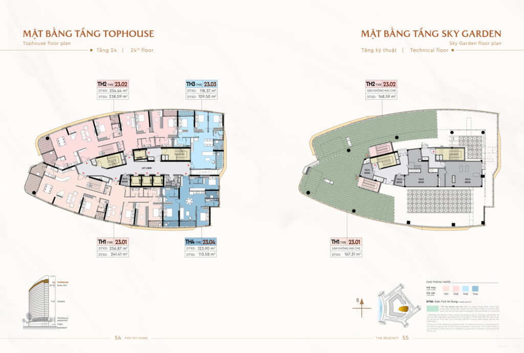 Mặt bằng tầng Penthouse The Regency - Tầng 24