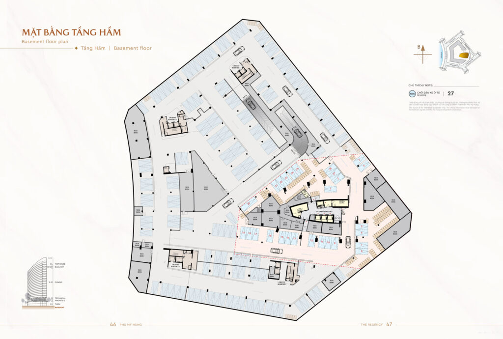 Mặt bằng tầng hầm The Regency Phú Mỹ Hưng