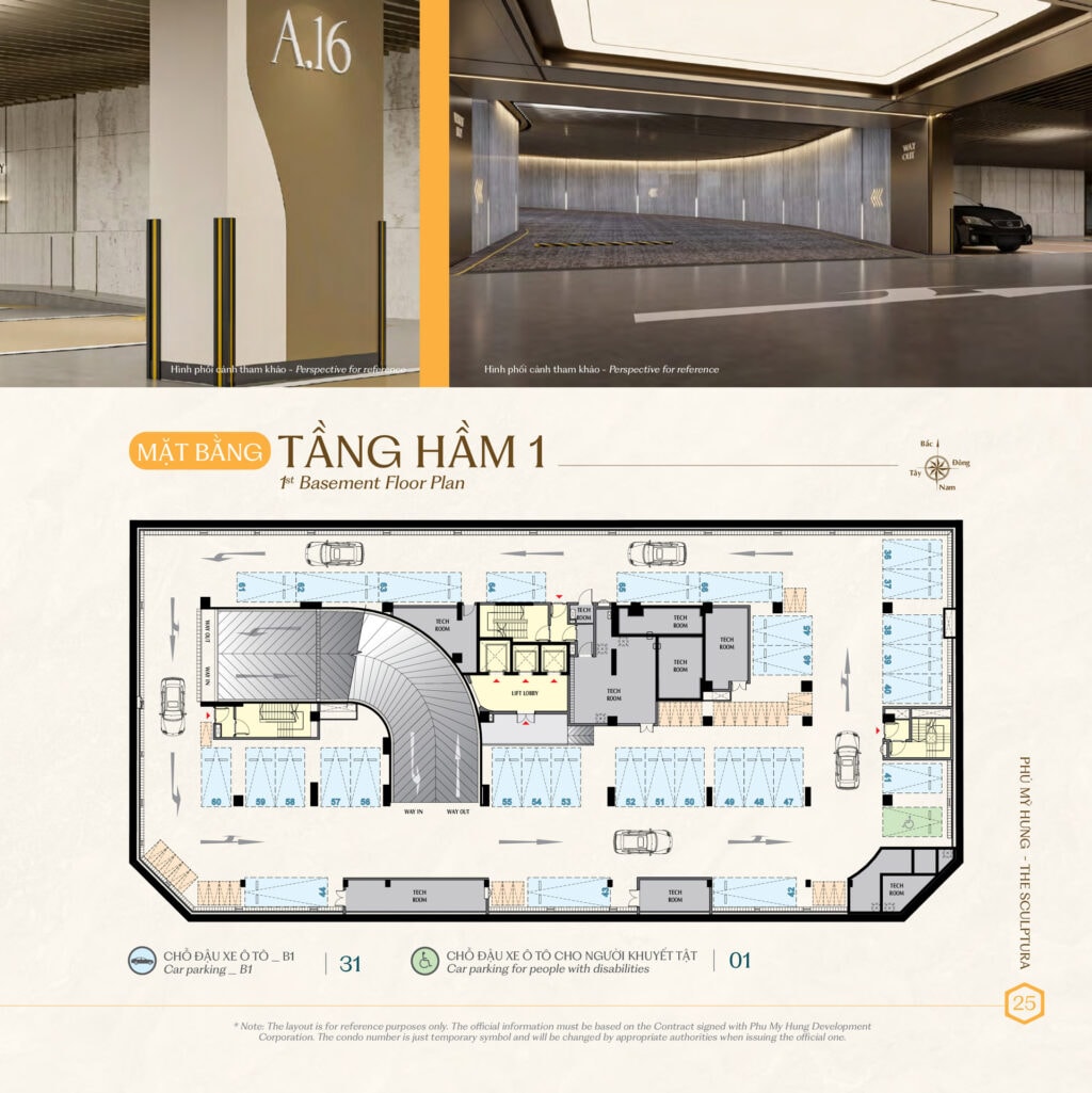 Mặt bằng tầng hầm 1
