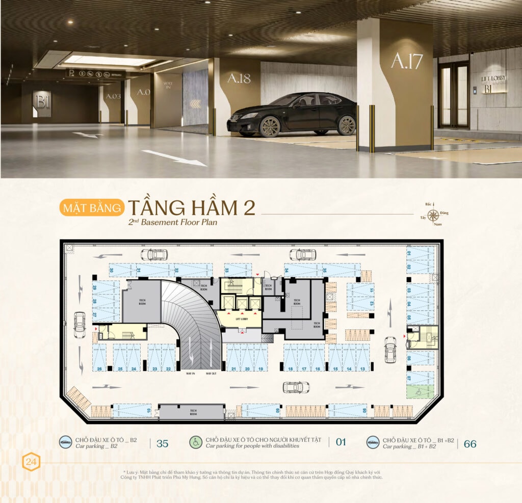 Mặt bằng tầng hầm 2