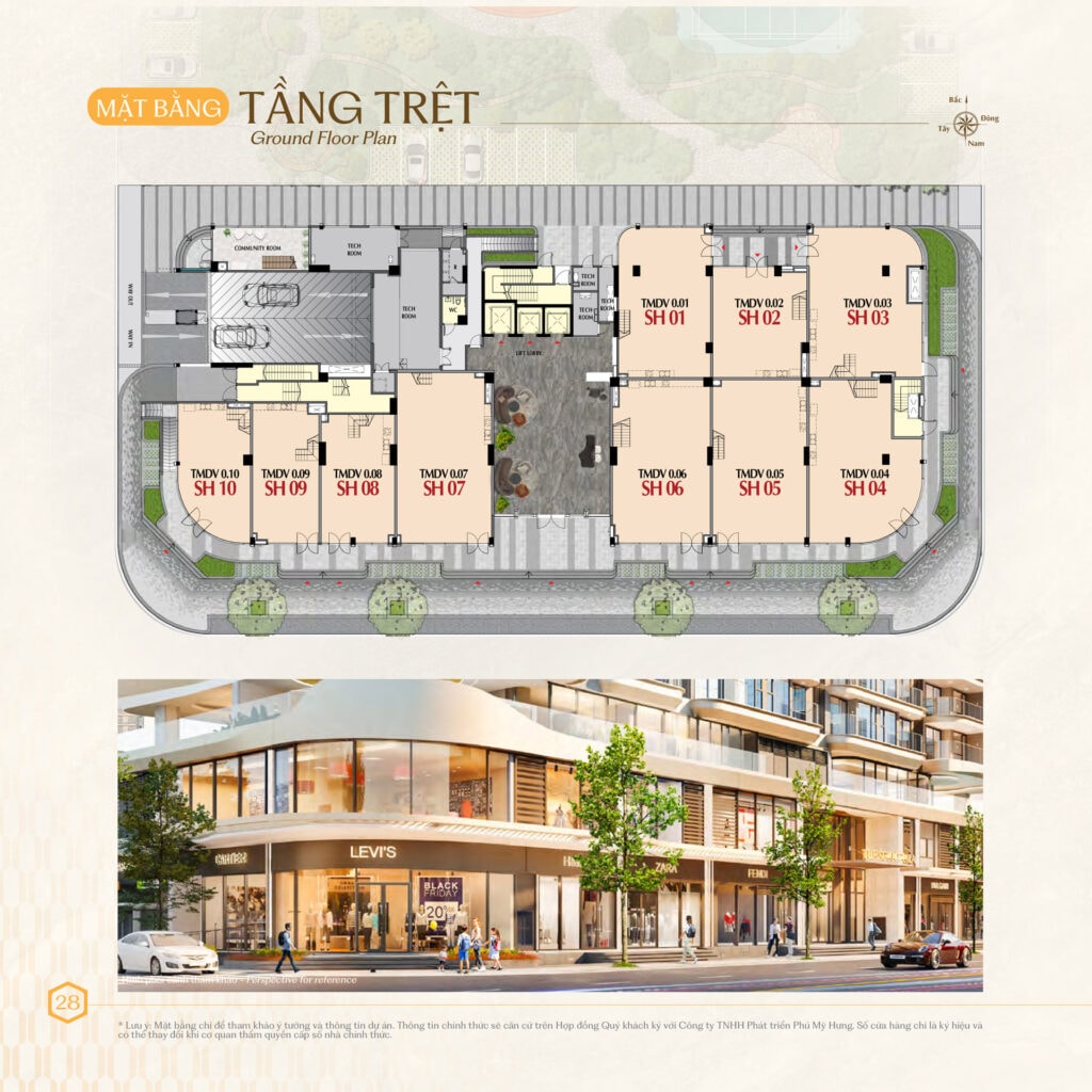 Mặt bằng tầng trệt