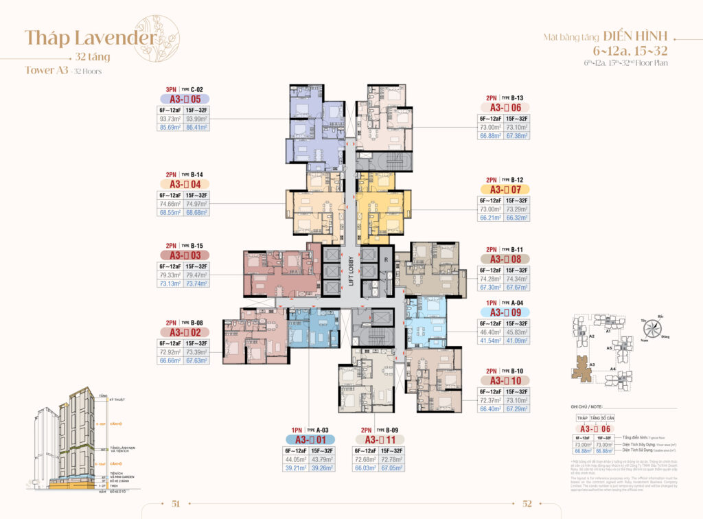 Tháp A3 - Lavender - 32 tầng