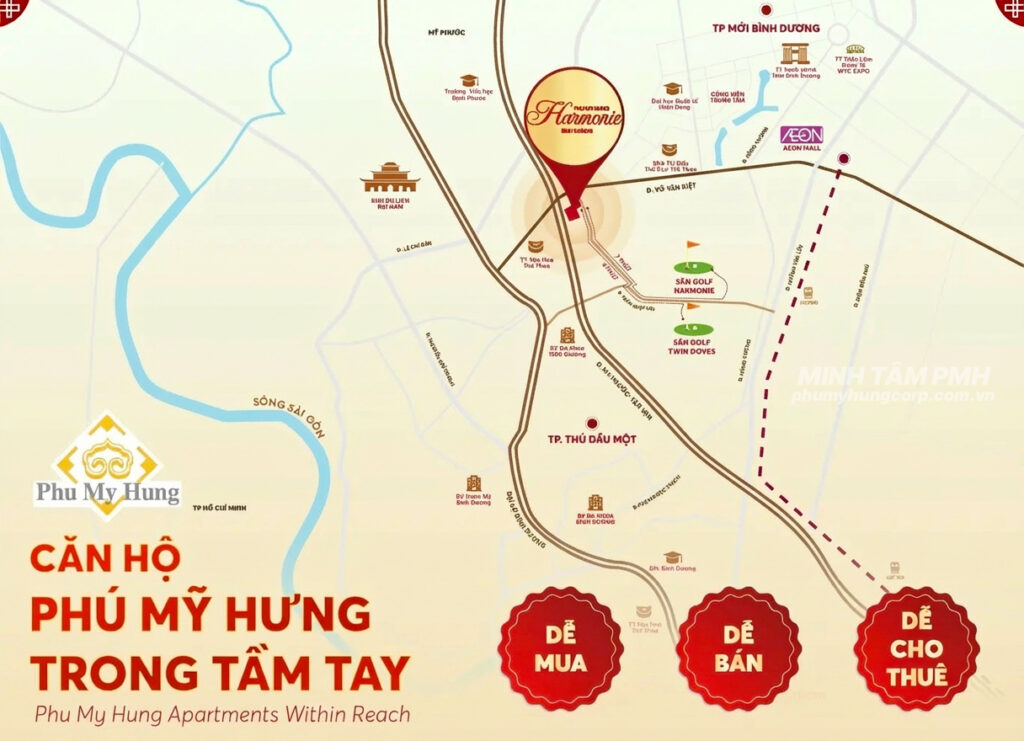 Vị trí dự án The Harmonie Bình Dương