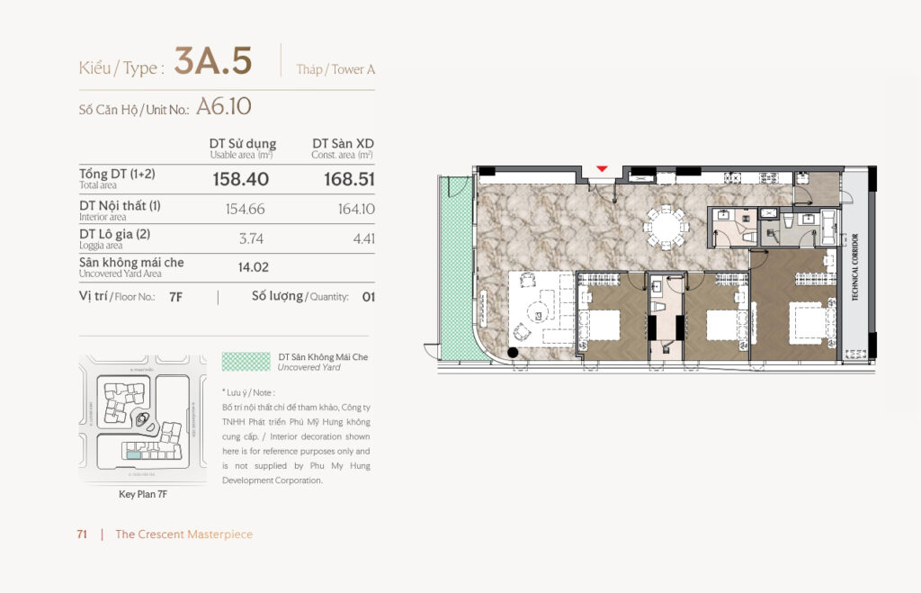 Căn hộ đặc biệt 3 Phòng ngủ có sân vườn 168m2, A6.10, SL 1 căn