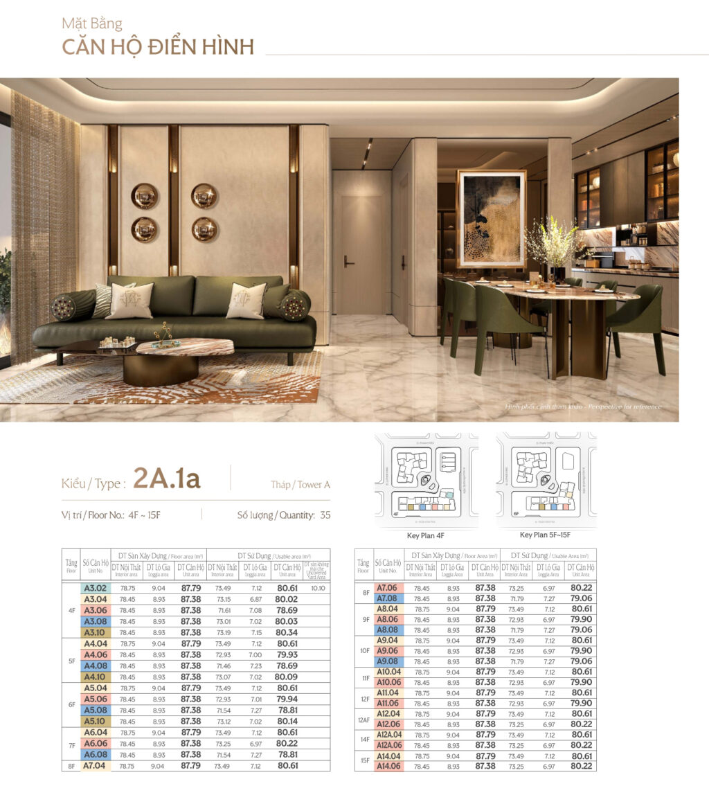 Căn hộ điển hình 2 Phòng ngủ 87m2