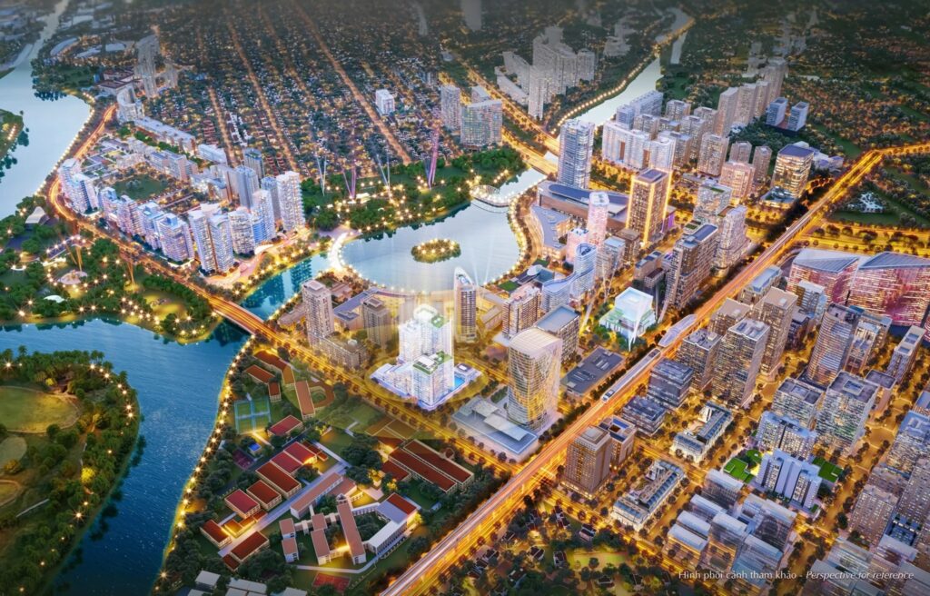 Phối cảnh dự án ngay sát hồ Bán Nguyệt.